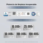 roborock F25 Bx Aspirador Mopa Inalámbrico, 20.000Pa Húmedo y Seco, Autolimpieza a Alta Temperatura 90°C, Secado Rápido en 5 Min, Limpieza de Bordes, Diseño Plano 180°, Sensor Inteligente