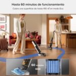 roborock F25 Bx Aspirador Mopa Inalámbrico, 20.000Pa Húmedo y Seco, Autolimpieza a Alta Temperatura 90°C, Secado Rápido en 5 Min, Limpieza de Bordes, Diseño Plano 180°, Sensor Inteligente