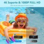 【1000 Ansi y enfoque automático】 Proyector XIWBSY 4K compatible con WiFi 6 y Bluetooth 5.3, gira 360°, 35000 lúmenes, proyector Android Home Cinema Video, proyector portátil 4K