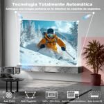 【1000 Ansi y enfoque automático】 Proyector XIWBSY 4K compatible con WiFi 6 y Bluetooth 5.3, gira 360°, 35000 lúmenes, proyector Android Home Cinema Video, proyector portátil 4K