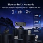 【1000 Ansi y enfoque automático】 Proyector XIWBSY 4K compatible con WiFi 6 y Bluetooth 5.3, gira 360°, 35000 lúmenes, proyector Android Home Cinema Video, proyector portátil 4K