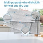 (10 piezas) Estropajo de Aluminio – Paños de Limpieza para Suciedad Difícil, Paños de Limpieza Reutilizables (Doble Capa), Estropajos de Cocina, Paños de Alambre Multiusos.
