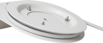 shinar Soporte de pared de metal compatible con Homepod 2, soporte compatible con Homepod 2, gestión de cables integrada máx. 12 kg (paquete de 2, blanco)