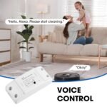 SONOFF BASICR2 Interruptor de Luz WiFi Inteligente 10A 2200W, Interruptor de Relé Inteligente para Automatización del Hogar, Módulo Inalámbrico DIY Funciona con Alexa y Google Home,
