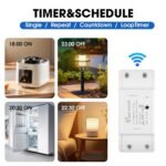 SONOFF BASICR2 Interruptor de Luz WiFi Inteligente 10A 2200W, Interruptor de Relé Inteligente para Automatización del Hogar, Módulo Inalámbrico DIY Funciona con Alexa y Google Home,