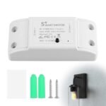 SONOFF BASICR2 Interruptor de Luz WiFi Inteligente 10A 2200W, Interruptor de Relé Inteligente para Automatización del Hogar, Módulo Inalámbrico DIY Funciona con Alexa y Google Home,