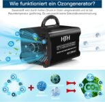 Purificador de aire 30000 mg/h, con temporizador de 120 minutos, purificador de aire de 300㎡ para coche, apartamento, olores de mascotas, habitación, humo y olores de cocina, negro