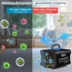 Purificador de aire 30000 mg/h, con temporizador de 120 minutos, purificador de aire de 300㎡ para coche, apartamento, olores de mascotas, habitación, humo y olores de cocina, negro