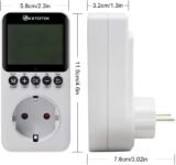 KETOTEK Medidor de Consumo Eléctrico, Enchufe Medidor de Potencia con Pantalla LCD, Monitor de Electricidad, Protección Contra Sobrecarga 3680W/16A