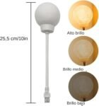 Luz Nocturna LED Enchufe de Pared con Control por Voz – Lámpara Luna – Luz Decorativa 3 Colores Regulable para Baño, Cocina, Salón, Dormitorio, Garaje, Hogar