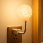 Luz Nocturna LED Enchufe de Pared con Control por Voz – Lámpara Luna – Luz Decorativa 3 Colores Regulable para Baño, Cocina, Salón, Dormitorio, Garaje, Hogar