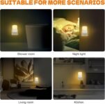 GRIFEMA GD101-1 Luz Nocturna Infantil, 3 Niveles de Brillo Regulables, Luz Nocturna con Sensor de Luz para Habitación Infantil, Baño, Pasillo, Cocina, Escaleras, 2700K Blanco Cálido