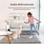 Alaga Cámara Interior 2K, Detección de Personas/Mascotas AI, WiFi 2.4/5GHz, Giratorio 360°, Visión Nocturna, Audio Bidireccional, Alexa/Google, con Tarjeta TF de 64GB Incluida