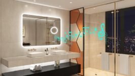 STARLEAD Espejo-Baño-de 100 x 70 cm-con Luz y Aumento 5X, Bluetooth, Espejos de Baño con LED y Antivaho, Regulable, Luz de 3 Colores, Memoria, IP44, Vidrio Templado HD