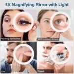 STARLEAD Espejo-Baño-de 100 x 70 cm-con Luz y Aumento 5X, Bluetooth, Espejos de Baño con LED y Antivaho, Regulable, Luz de 3 Colores, Memoria, IP44, Vidrio Templado HD