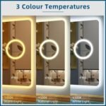 STARLEAD Espejo-Baño-de 100 x 70 cm-con Luz y Aumento 5X, Bluetooth, Espejos de Baño con LED y Antivaho, Regulable, Luz de 3 Colores, Memoria, IP44, Vidrio Templado HD