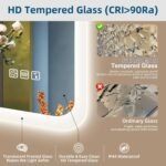 STARLEAD Espejo-Baño-de 100 x 70 cm-con Luz y Aumento 5X, Bluetooth, Espejos de Baño con LED y Antivaho, Regulable, Luz de 3 Colores, Memoria, IP44, Vidrio Templado HD