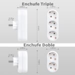 Adaptador de pared de enchufe múltiple de 2 piezas, enchufe Triple y enchufe doble 250V/16A 3680W, enchufes portátiles Thief para viajes de oficina CAS