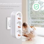 Adaptador de pared de enchufe múltiple de 2 piezas, enchufe Triple y enchufe doble 250V/16A 3680W, enchufes portátiles Thief para viajes de oficina CAS