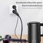 Adaptador de pared de enchufe múltiple de 2 piezas, enchufe Triple y enchufe doble 250V/16A 3680W, enchufes portátiles Thief para viajes de oficina CAS