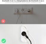 Adaptador de pared de enchufe múltiple de 2 piezas, enchufe Triple y enchufe doble 250V/16A 3680W, enchufes portátiles Thief para viajes de oficina CAS