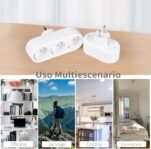 Adaptador de pared de enchufe múltiple de 2 piezas, enchufe Triple y enchufe doble 250V/16A 3680W, enchufes portátiles Thief para viajes de oficina CAS