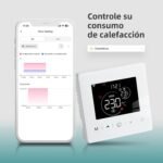 Termostato WiFi 2 hilos a pilas para calderas de gas. Termostatos programables controlados diariamente por Tuya o Smart Life. Termostato compatible con Google Assistant y Alxea.