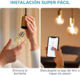 WiZ – Bombilla Inteligente Wi-Fi LED Filamento, 6,7w (Eq. 50w) E27 A60, Luz Blanco Cálido a Frío Regulable, con Tecnología SpaceSense y Compatible con Alexa y Google Home