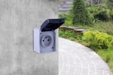 Base Dio 2P+T sobre Superficie Aquatop IP54 Gris y Blanco