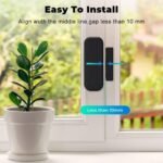 Detectores inteligentes de puertas y ventanas WiFi, control de aplicaciones de notificación, compatible con Amazon Echo y Google Home, negro