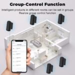 Detectores inteligentes de puertas y ventanas WiFi, control de aplicaciones de notificación, compatible con Amazon Echo y Google Home, negro