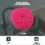 MULTY Juego de 3 estropajos de colores que no rayan – para platos, ollas, parrillas, baño, ducha, azulejos, pisos – Reutilizables y lavables hasta 100 veces – 100% poliéster y reciclable