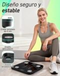Báscula de Grasa Corporal Bluetooth, Báscula de Baño Digital INSMART con App Inteligente, 13 Monitores de Composición Corporal, para Android e iOS, 180 kg Negro