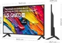 LG 43QNED84A6C – TV 43″, 4K QNED EVO, Smart TV, WebOS 25, Procesador Potente e Inteligente, Super Upscaling, Dolby Dilgital Plus, Alexa/Google Assistant, Negro