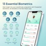 ETEKCITY Báscula de baño digital inteligente con grasa corporal y peso para personas, analizador electrónico de composición corporal BMI Bluetooth (ST/LB/KG), negro