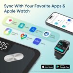 ETEKCITY Báscula de baño digital inteligente con grasa corporal y peso para personas, analizador electrónico de composición corporal BMI Bluetooth (ST/LB/KG), negro