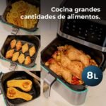 Cecotec Freidora de aire Cecofry Supreme 8000, 8 L, 1800 W, 10 menús, Tecnología Perfeft Cook, 30ºC – 200ºC, Control táctil.
