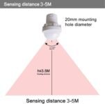 Greluma 3 Piezas Interruptor de Sensor Infrarrojo PIR 110V/220V Mini Detector de Movimiento por Infrarrojos para Instalación en Interiores