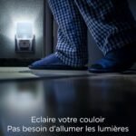Integral LED Luces Nocturnas Juego de 2 Iluminación Nocturna con Sensor enchufable y Detector de Luz para Pasillos, 0,6 W, Blanco, Paquete de 2
