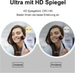 furduzz Espejo de baño LED redondo de 600 mm, espejo de tocador de baño montado en la pared, antivaho, luz regulable, 3 colores, función de memoria inteligente