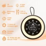Sehstar Máquina de ruido blanco Terapia de sonido para el sueño del bebé y adultos 22 ruido blanco/5 yoga/5 α-Wave 7 colores/3 brillo (negro, mediano)