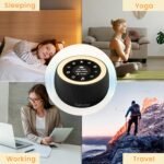 Sehstar Máquina de ruido blanco Terapia de sonido para el sueño del bebé y adultos 22 ruido blanco/5 yoga/5 α-Wave 7 colores/3 brillo (negro, mediano)