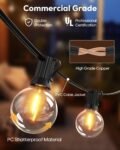 Dotrvmp Guirnalda de Luces para Exteriores 15M G40 Guirnalda de Luces LED Extensibles para Exteriores IP45 Impermeable con LED E12 Blanco cálido 2700K para jardín Patio Cafe Bod