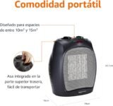 Amazon Basics Calefactor cerámico 1800 W con termostato regulable, negro