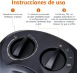 Amazon Basics Calefactor cerámico 1800 W con termostato regulable, negro