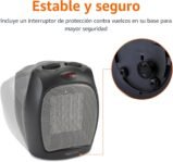 Amazon Basics Calefactor cerámico 1800 W con termostato regulable, negro