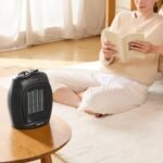 Amazon Basics Calefactor cerámico 1800 W con termostato regulable, negro