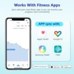 Diboniur Báscula de Baño Digital Inteligente de Precisión, Báscula de Peso Corporal para IOS y Android, Báscula con 12 Indicadores – Peso, Grasa Corporal, Músculo (Negro)