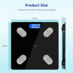 Diboniur Báscula de Baño Digital Inteligente de Precisión, Báscula de Peso Corporal para IOS y Android, Báscula con 12 Indicadores – Peso, Grasa Corporal, Músculo (Negro)