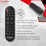 Control remoto universal Superior Ready 5 con autoaprendizaje para todos los televisores y televisores inteligentes: listo al instante para LG, Samsung, Sony, Panasonic, Philips